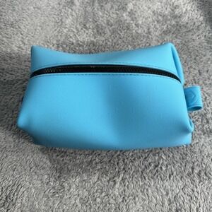 Tooletries Toiletry Bag Blue Zip up Leak Resistant Silicone Shaving Bag Men's